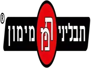 לוגו עם טקסט בעברית בצבע לבן על רקע שחור, ובמרכזו אליפסה אדומה המציגה אותיות עבריות נוספות.